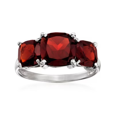 Ross-Simons 4.50 ct. t.w. Garnet 3-Stone Ring in Sterling Silver Size 5 | Target