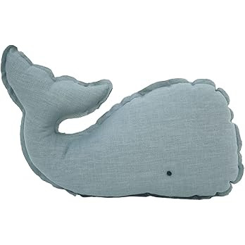 Whale Pillow Linen, Blue Whale Throw Pillows with Free Style Edge,Coastal Ocean Decorative Pillow... | Amazon (US)