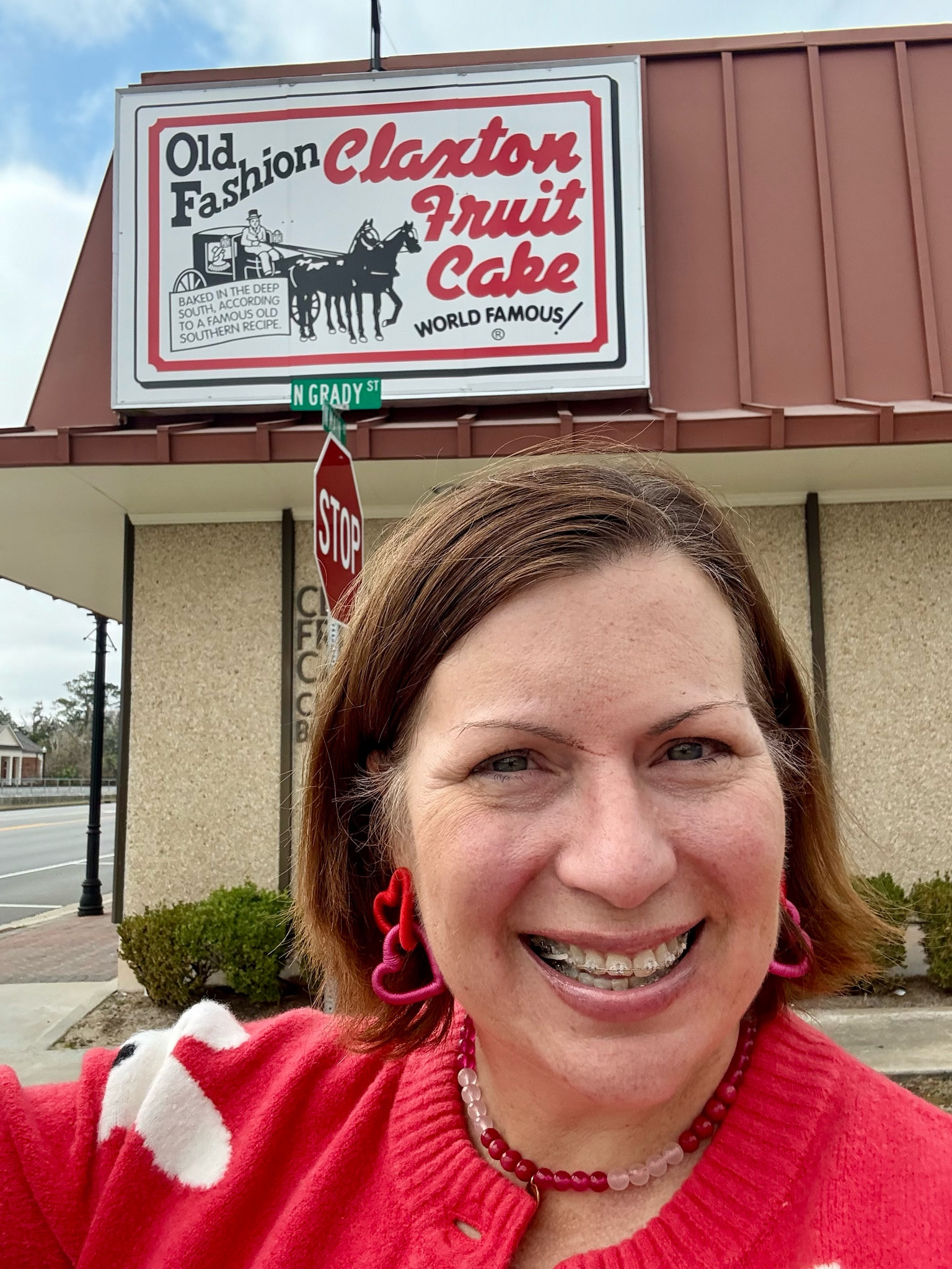 Love these double heart Valentine’s earrings! ❤️ They go perfectly with my House of Shan necklace💗 The sweater is so much fun too! I even got a compliment on it from my youngest son😳 I wear an XL and I’m wearing a Medium! 

#LTKOver40 #LTKSeasonal #LTKFindsUnder50