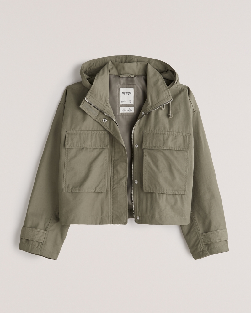 Women's Cropped Hooded Utility Jacket | Women's New Arrivals | Abercrombie.com | Abercrombie & Fitch (US)
