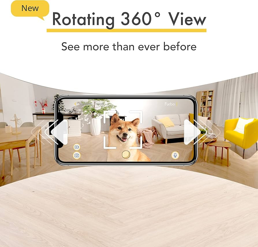 Furbo 360\u00b0 Dog Camera: [New 2022] Rotating 360\u00b0 View Wide-Angle Pet Camera with Treat T... | Amazon (US)
