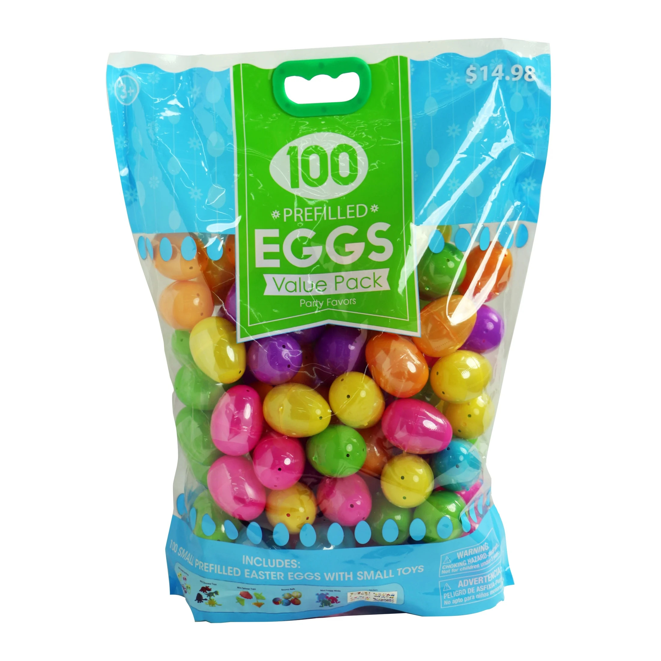100 Count Prefilled Easter Eggs,Plastic, Way to Celebrate - Walmart.com | Walmart (US)
