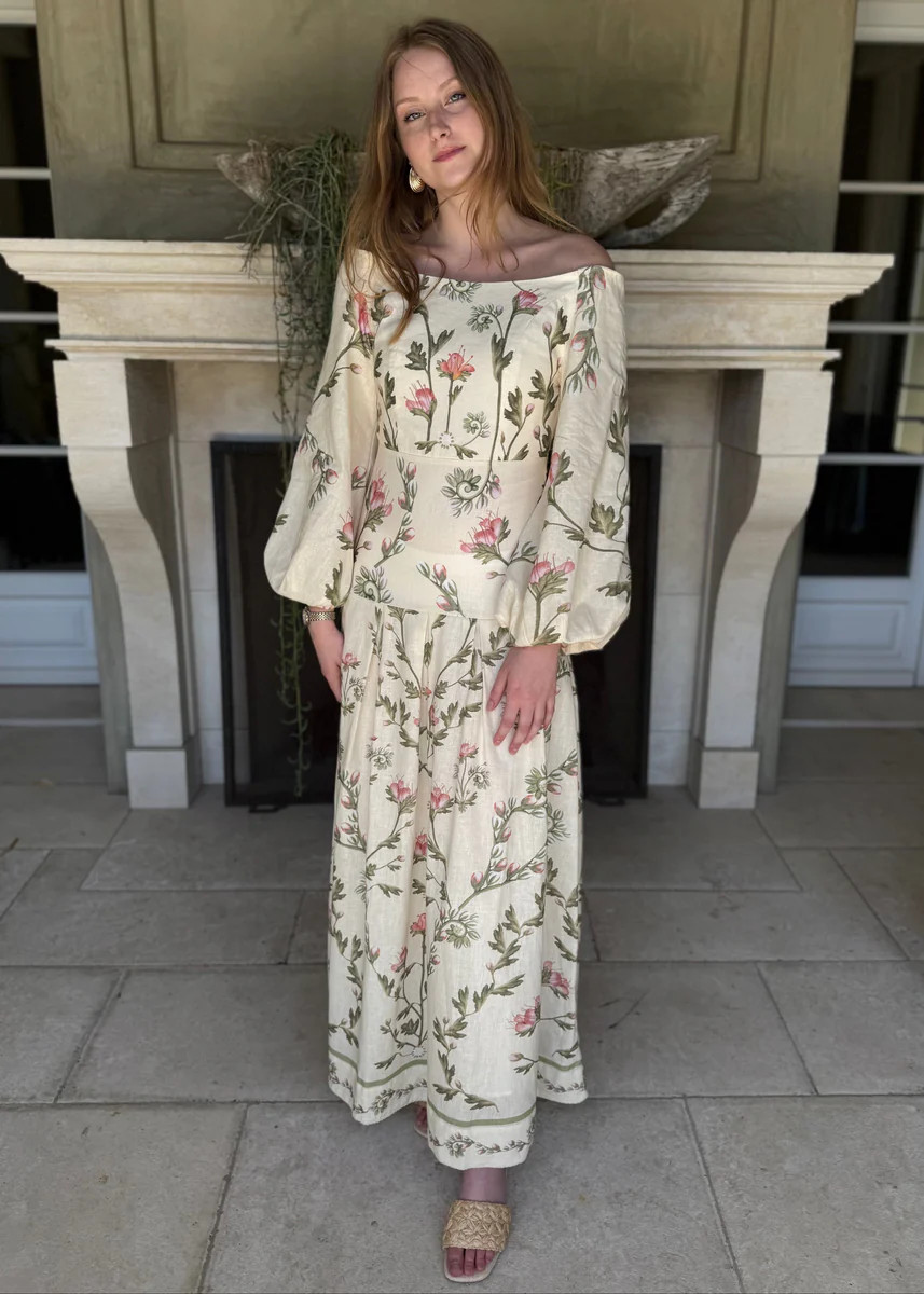 Adelaide Drop Waist Floral Long Sleeve Maxi Dress | Benaar La