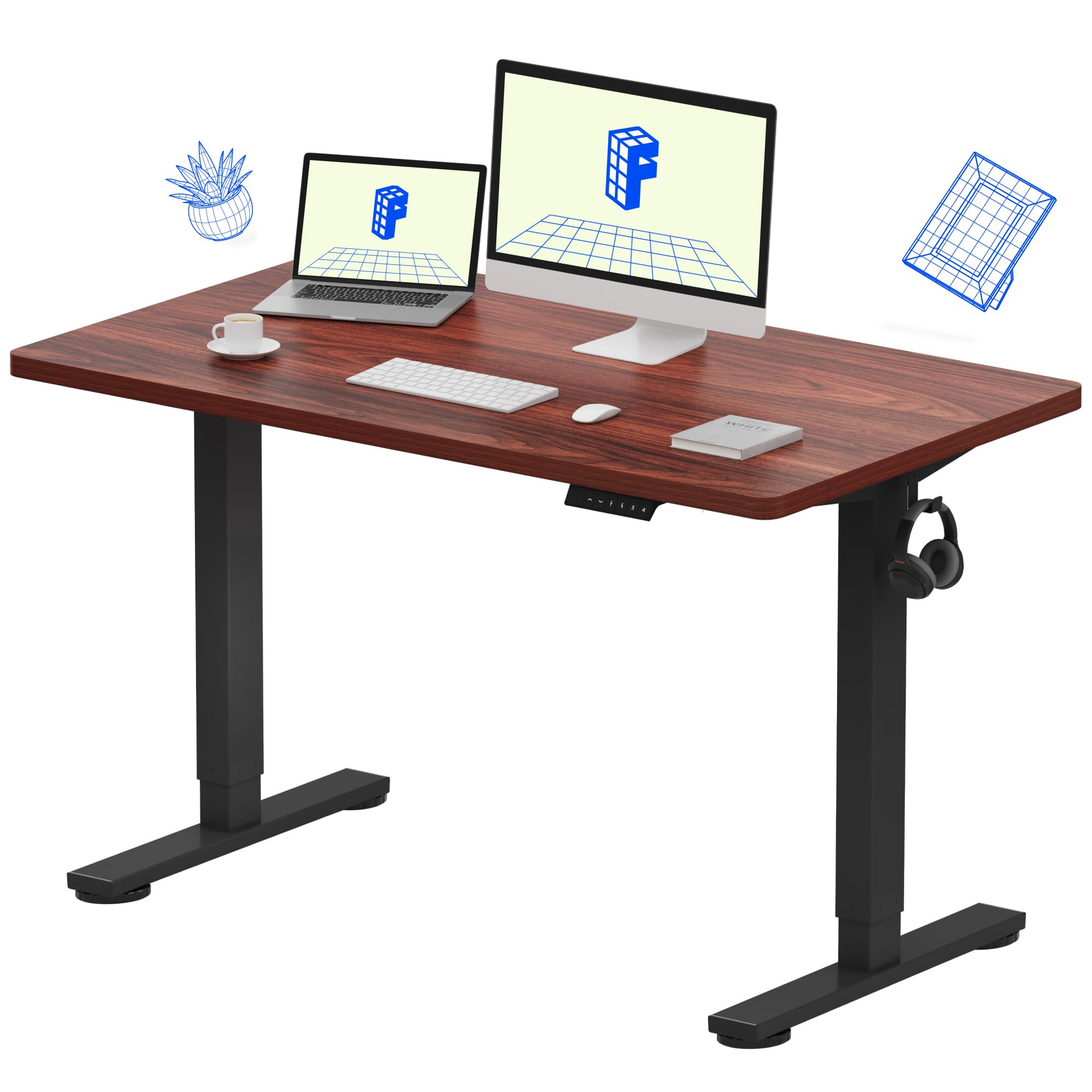 FLEXISPOT EN1 Whole-Piece Standing Desk, 48 x 24 Inches ElectricHeight Adjustable Desk for Home O... | Amazon (US)