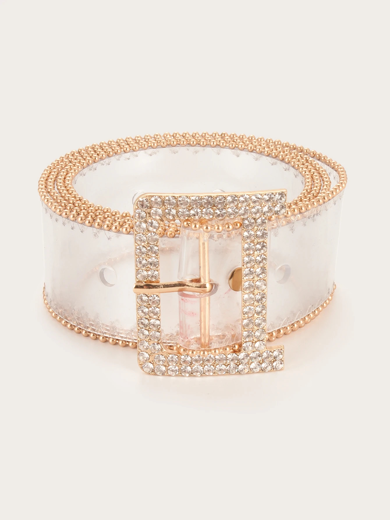 New Year Rhinestone Engraved Square Buckle Transparent Belt
   
    SKU: swbelt03190919147
      ... | ROMWE