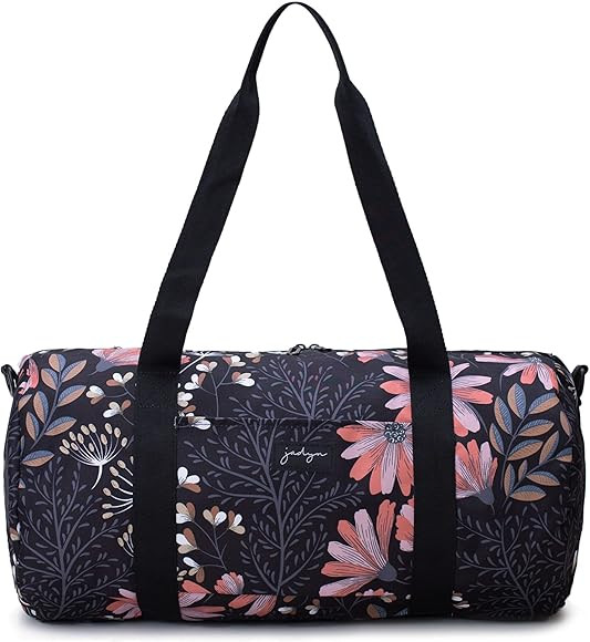 Jadyn 19” Barrel Womens Duffel/Gym/Weekender Bag (Black Floral) | Amazon (US)