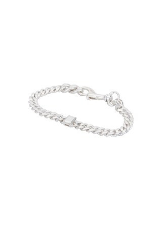 Martine Ali 925 Silver Stone Thin Link Bracelet in Silver - Metallic Silver. Size 7.5in (also in ). | FWRD 