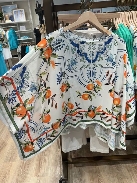 For day or evening, our Tropical Print Poncho has easy-breezy style. This design features a tropical print with border stripe accents. Pair it with denim for all day comfort and style.
Made from soft, lightweight woven fabric.  
Chico’s does the best statement earrings
Wrap, topper, coverup

#LTKSeasonal #LTKFindsUnder100 #LTKOver40