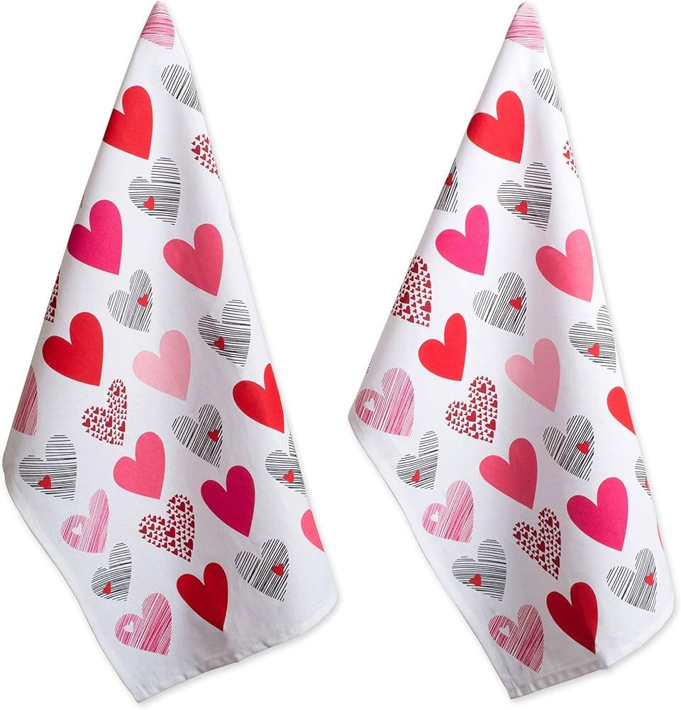 DII Valentine's Day Collection Kitchen, Dishtowel Set, 18x28, Hearts Collage, 2 Piece | Amazon (US)