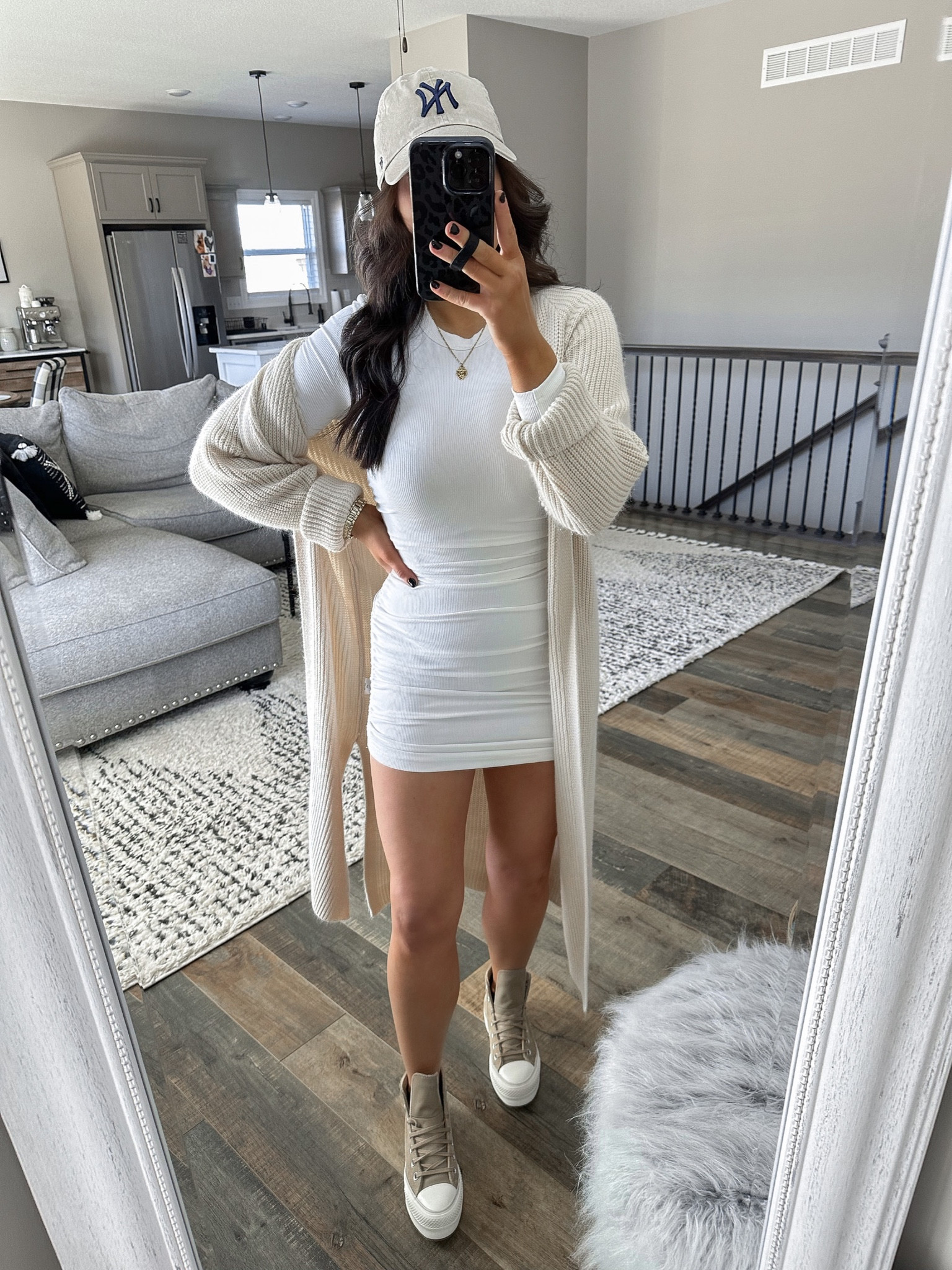 bodycon dress with sneakers