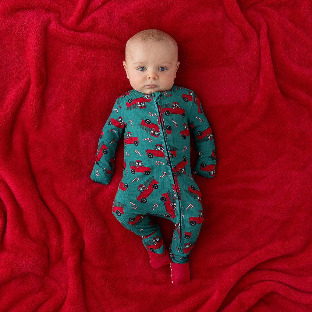 Disney Green Baby Convertible Sleeper | Disney Yuletide Mickey Mouse | Posh Peanut