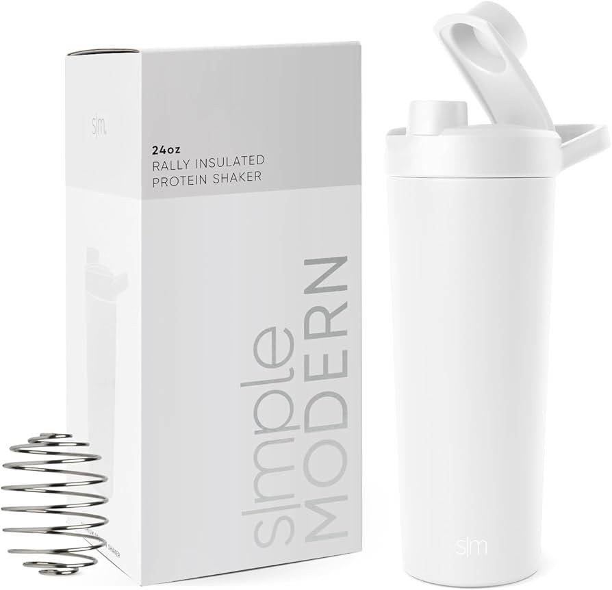 Simple Modern Stainless Steel Shaker Bottle with Ball 24oz | Metal Insulated Cup for Protein Mixe... | Amazon (US)