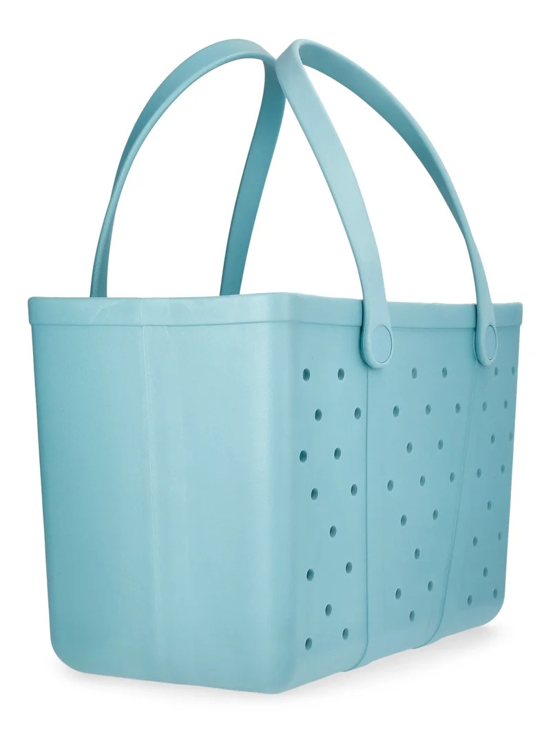 Time and Tru Women's Waterproof EVA Beach Tote Bag, Dark Teal | Walmart (US)
