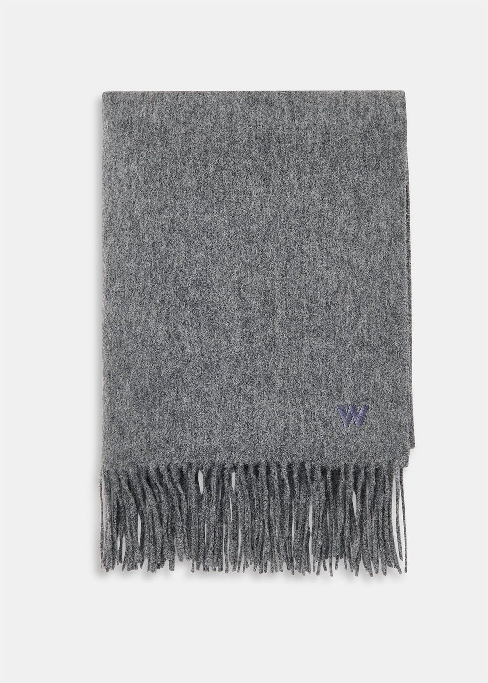 Grey Fringed Blanket Scarf | WHISTLES | Whistles UK | | Whistles