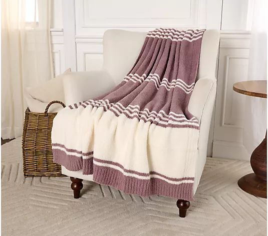 "As Is" Barefoot Dreams CozyChic Stripe 45"x60" Blanket - QVC.com | QVC