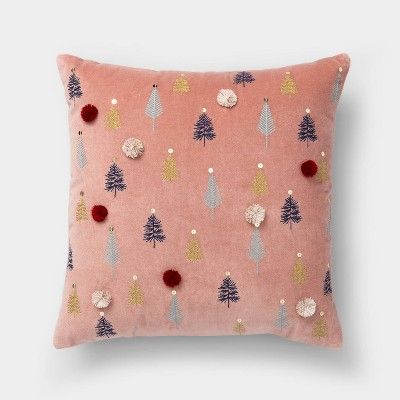 Embroidered Trees Square Throw Pillow - Opalhouse™ | Target