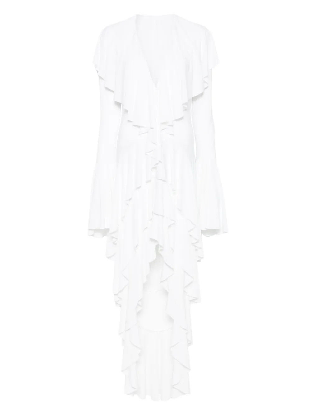 Norma Kamali Asymmetric long-sleeve Dress | White | FARFETCH UK | Farfetch Global