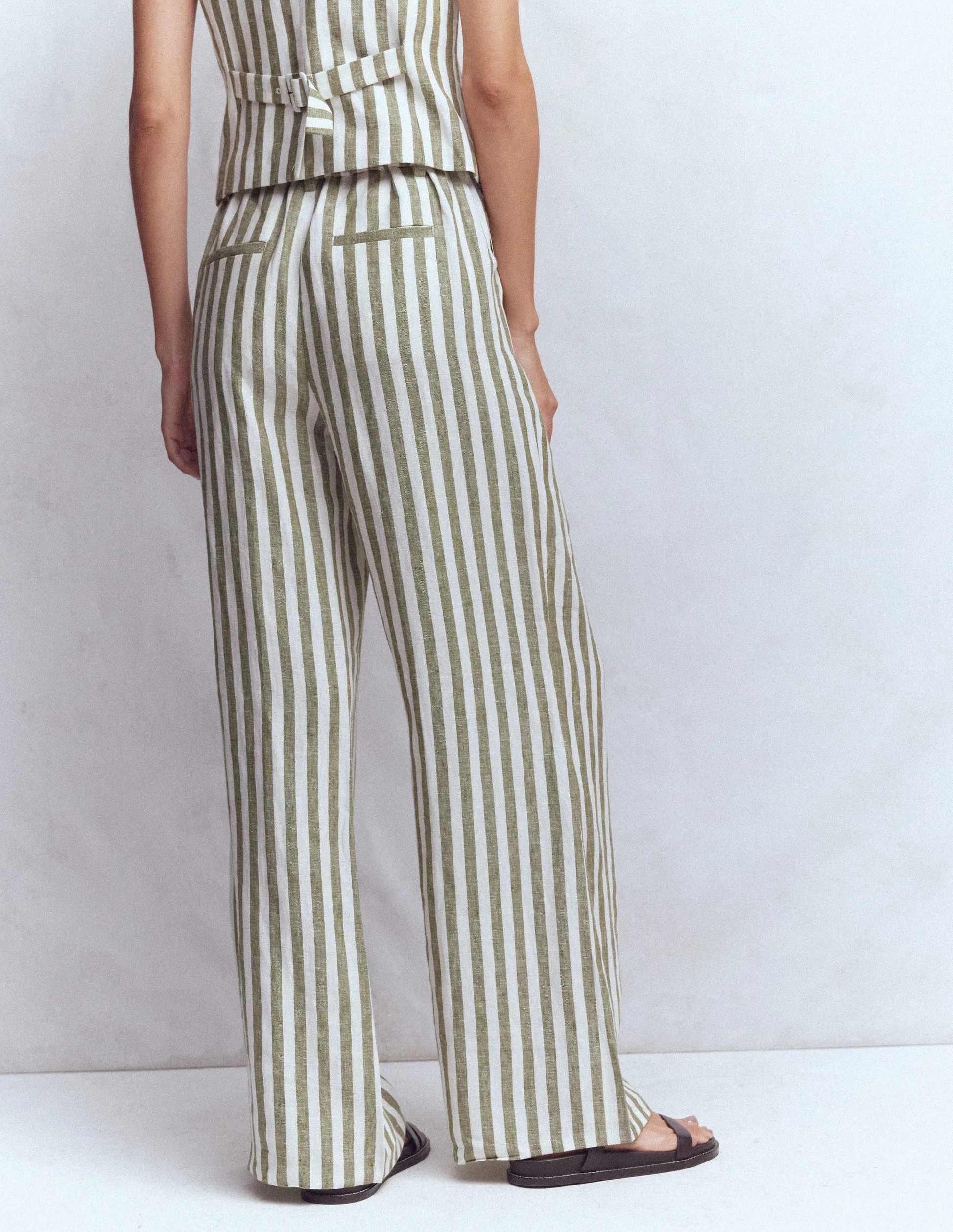 Kensington Linen Trousers-Mayfly Stripe | Boden UK