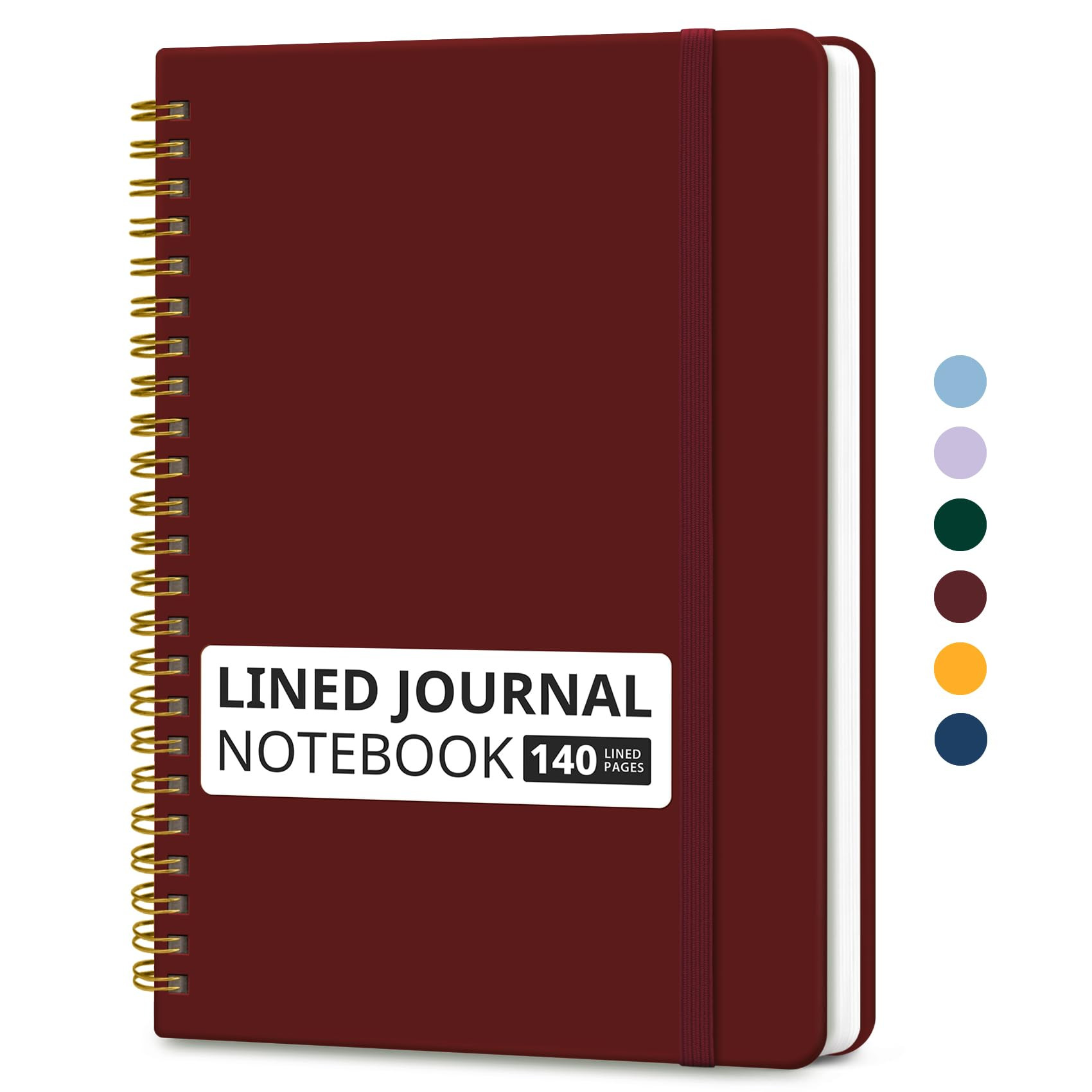 Taja Lined Spiral Journal Notebook for Women & Men, 140 Pages, College Ruled Hardcover Notebook f... | Amazon (US)