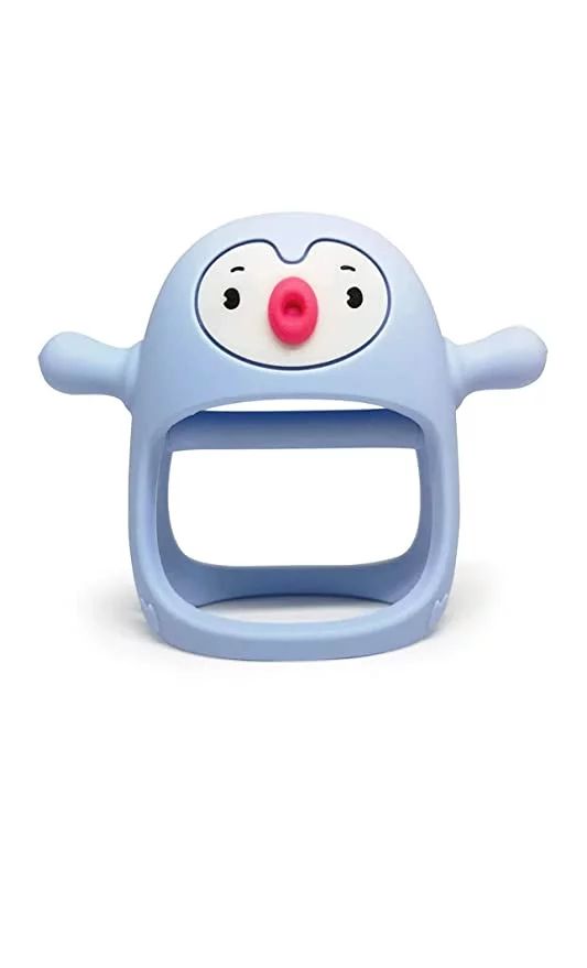 Penguin Buddy Never Drop Silicone Baby Teething Toy for 0-6month Infants (Blue) | Walmart (US)