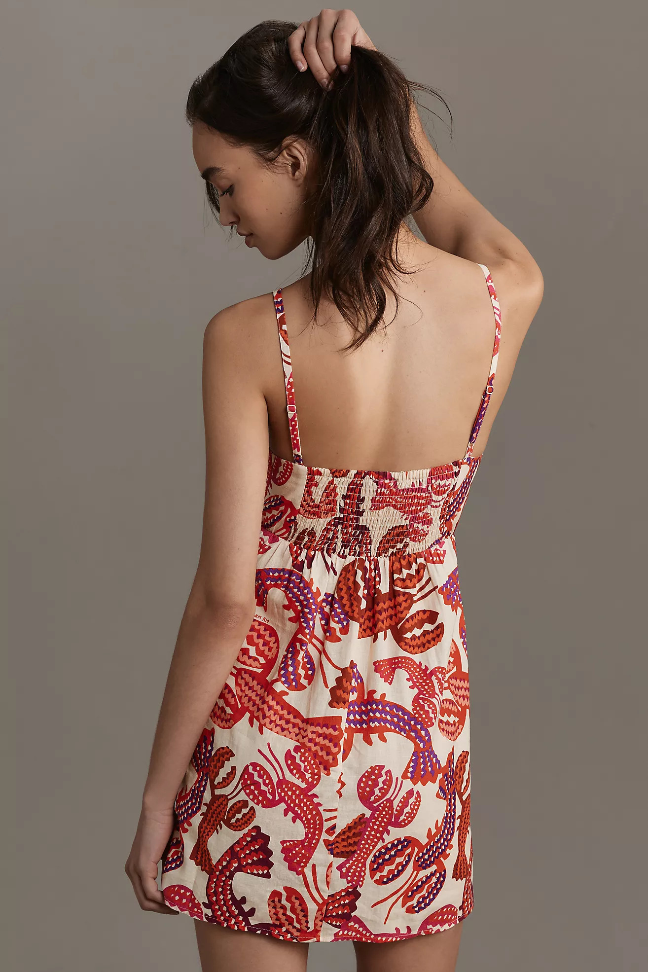 Farm Rio Square-Neck Cutout Mini Dress | Anthropologie (US)