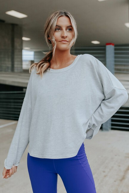 Open Twist Back Terry Sweatshirt - FINAL SALE | Magnolia Boutique