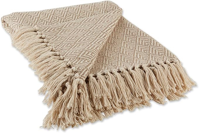 DII Diamond Throw Collection Cotton Woven, 50x60, Stone | Amazon (US)