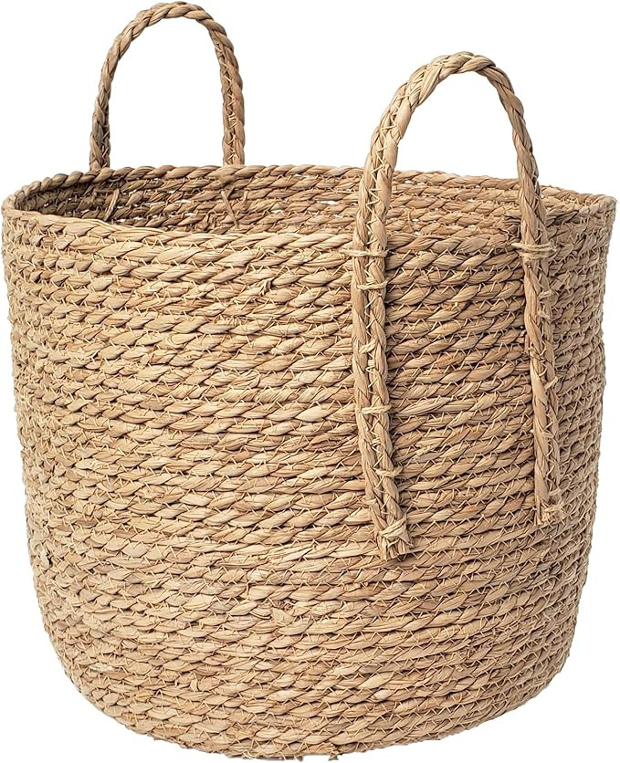Simple Elements Woven Rattan Storage Basket – Decorative Storage basket for Blankets, Toys, Clo... | Amazon (US)