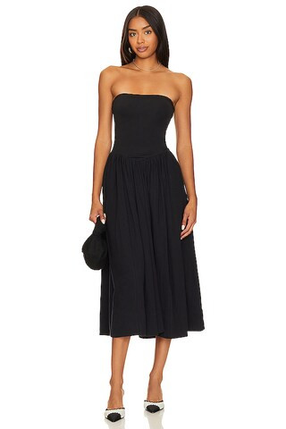 Free People Onda Tube Midi Dress in Black from Revolve.com | Revolve Clothing (Global)