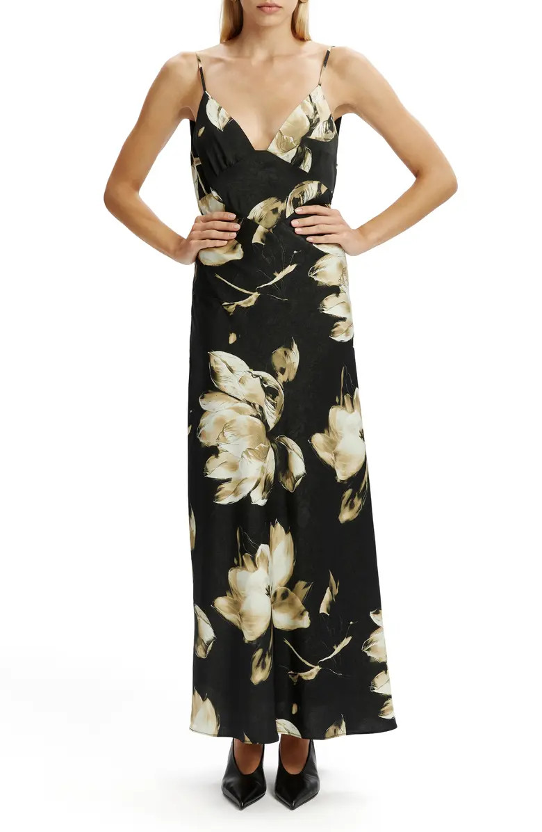Capri Floral Print Satin Slipdress | Nordstrom