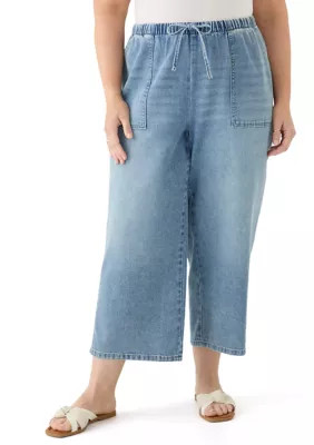 Vanilla Star Women's Plus Size Pull On Capri Jeans | Belk