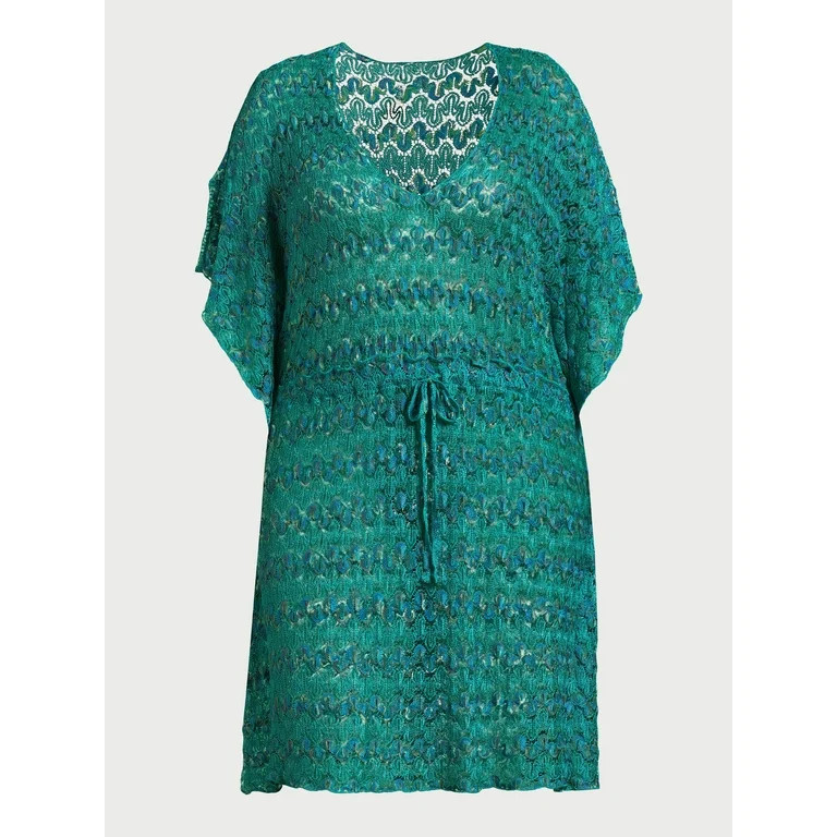 Time and Tru Women's and Women's Plus Crochet Kaftan Coverup, Sizes S-3X | Walmart (US)