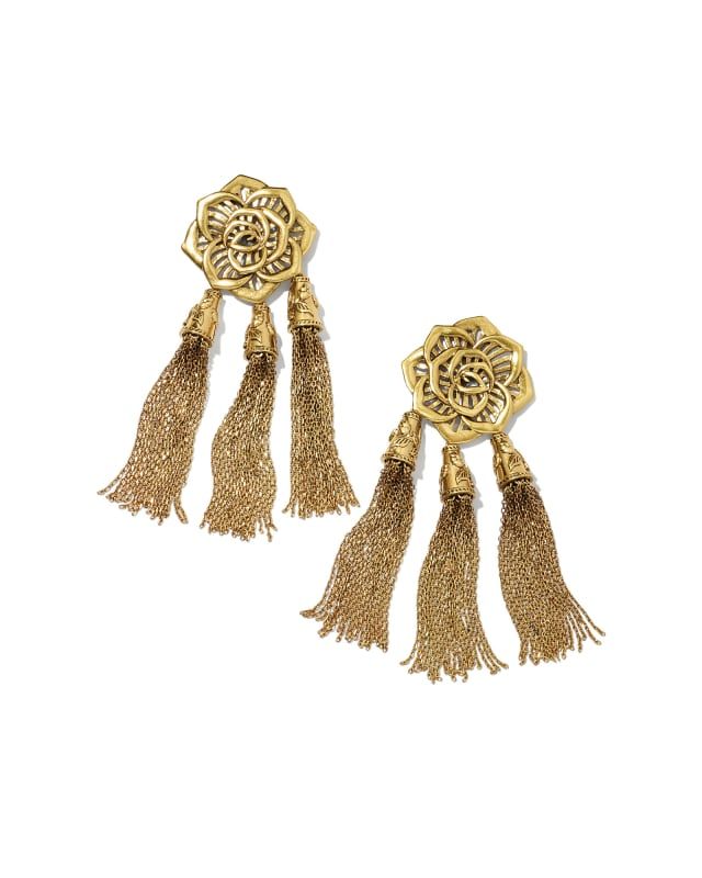 Ansel Rose Statement Earrings in Vintage Gold | Kendra Scott | Kendra Scott