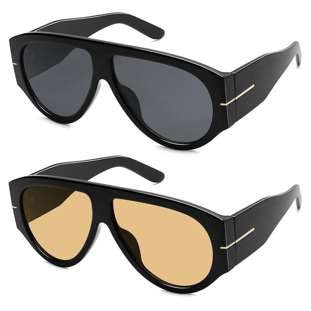 Oversized Retro Aviator Sunglasses Womens Mens 70s Classic Vintage Sun Glasses AR82227 | Amazon (US)