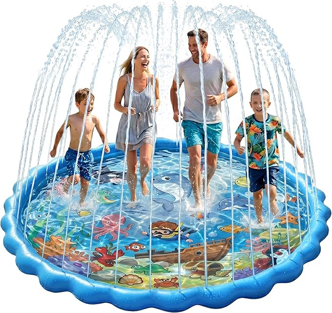 87" Splash Pad for Kids and Adults, Extra Large Sprinkler Water Toys for Backyard Outside, Non-Sl... | Amazon (US)
