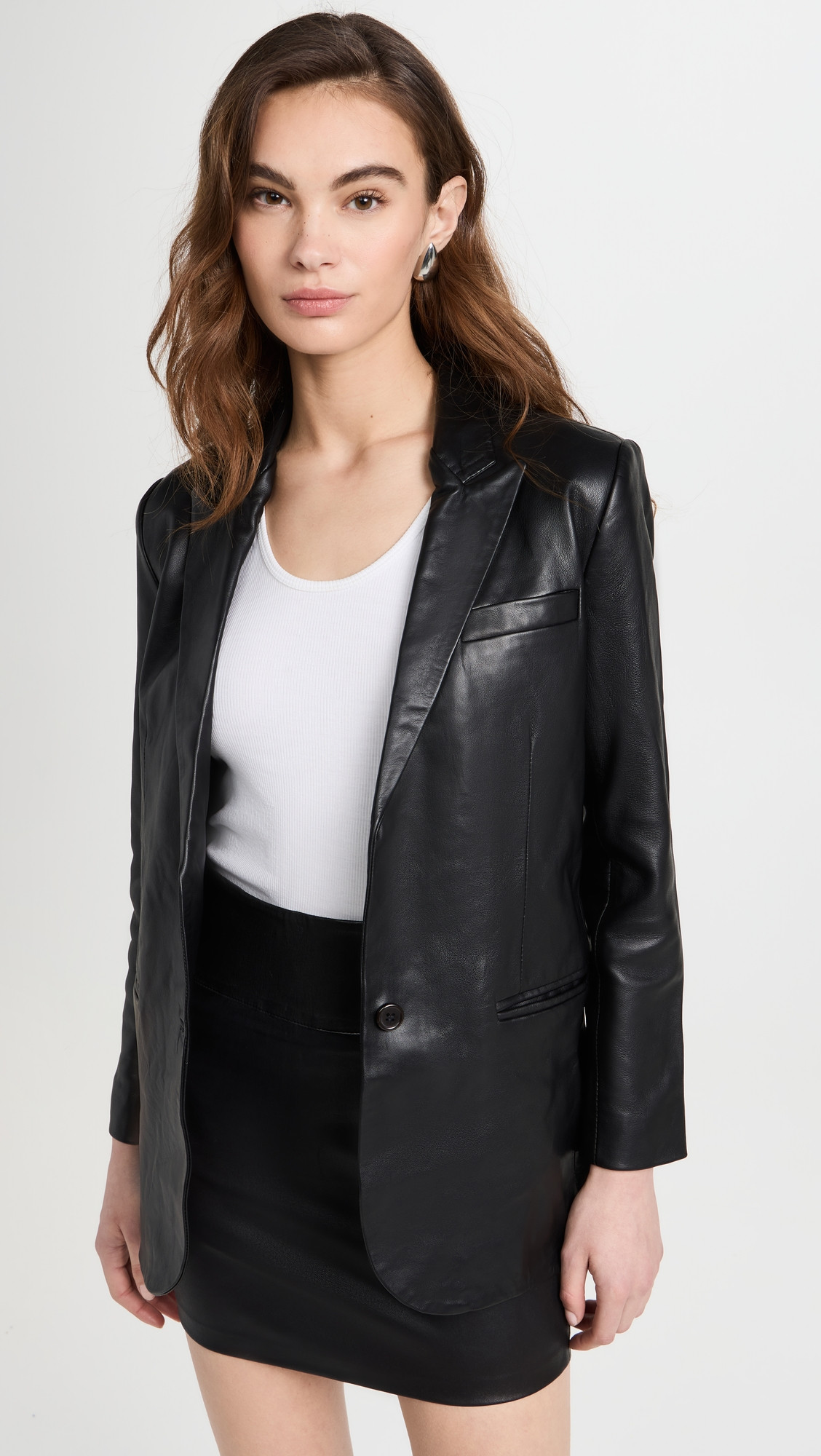SPRWMN Leather Blazer Black XS | Shopbop