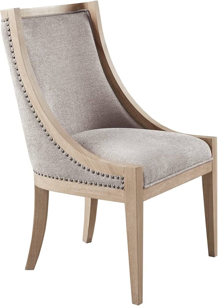 Martha Stewart Farmhouse Dining Room Chair, Recessed Arm Chair For Bedrooms, Nailhead Trim, Solid... | Amazon (US)
