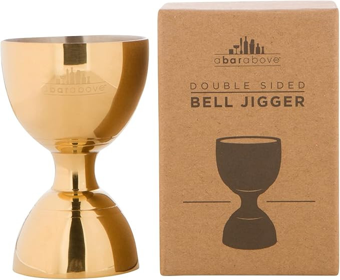 A Bar Above Bar Jigger - Gold Bell Jigger with Measurements Inside - Cocktail Measuring Jigger - ... | Amazon (US)
