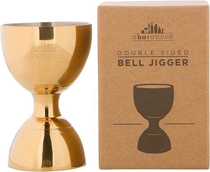 A Bar Above Bar Jigger - Gold Bell Jigger with Measurements Inside - Cocktail Measuring Jigger - ... | Amazon (US)