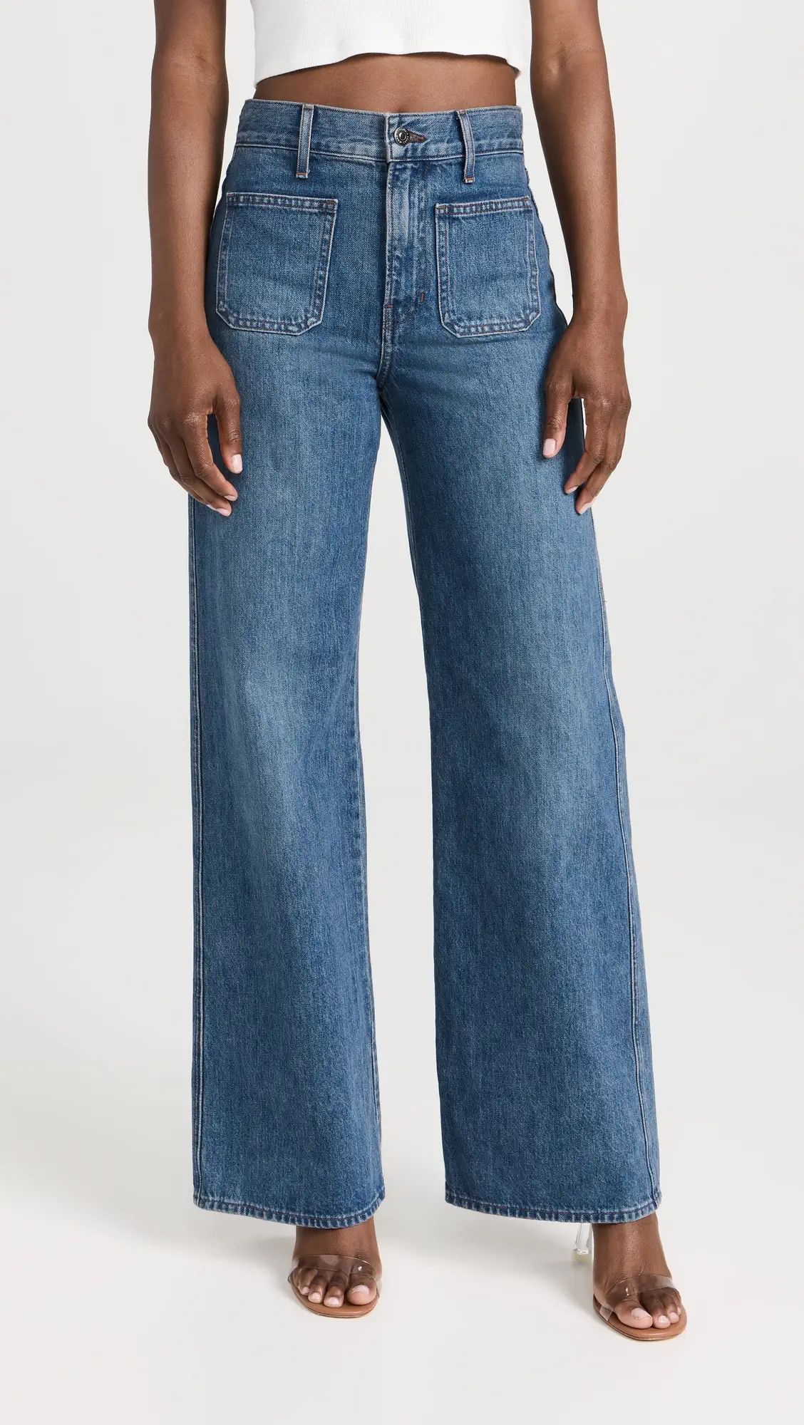 Veronica Beard Jean Taylor High Rise Wide Leg Jeans | Shopbop | Shopbop