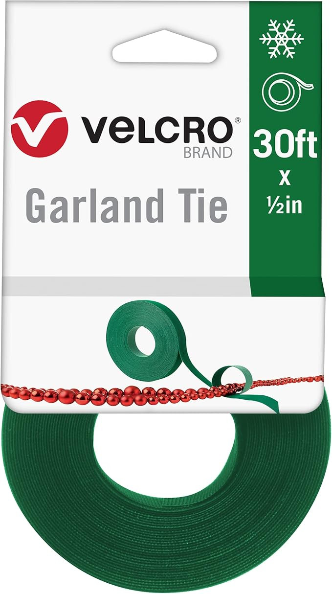 VELCRO Brand Holiday Garland Ties or Cable Straps | Hang Garlands, Lights or Wreath | for Baniste... | Amazon (US)
