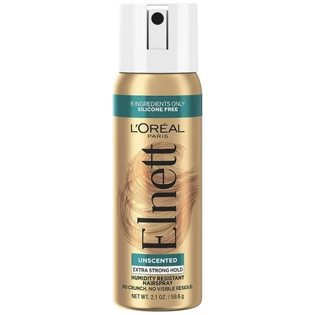 L Oreal Paris Elnett Hair Care Elnett Satin Extra Strong Hold Hairspray - Unscented Long Lasting + Humidity Resistant Hair Styling Spray 2.2 Oz | Walmart (US)