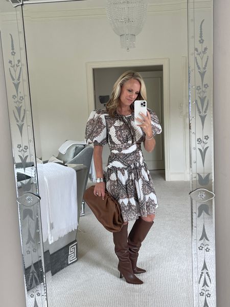 Fun fall dress paired with boots! 

#LTKstyletip #LTKshoecrush #LTKSeasonal