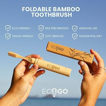 Foldable Bamboo Toothbrush with BPA-Free Soft Bristles | Eco-Friendly, Travel-Sized, Reusable Com... | Amazon (US)