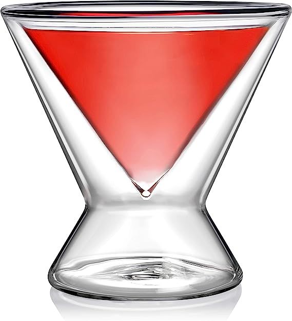Dragon Glassware Martini Glasses, Stemless Insulating Double Walled Cocktail Glasses, 7-Ounce, Se... | Amazon (US)