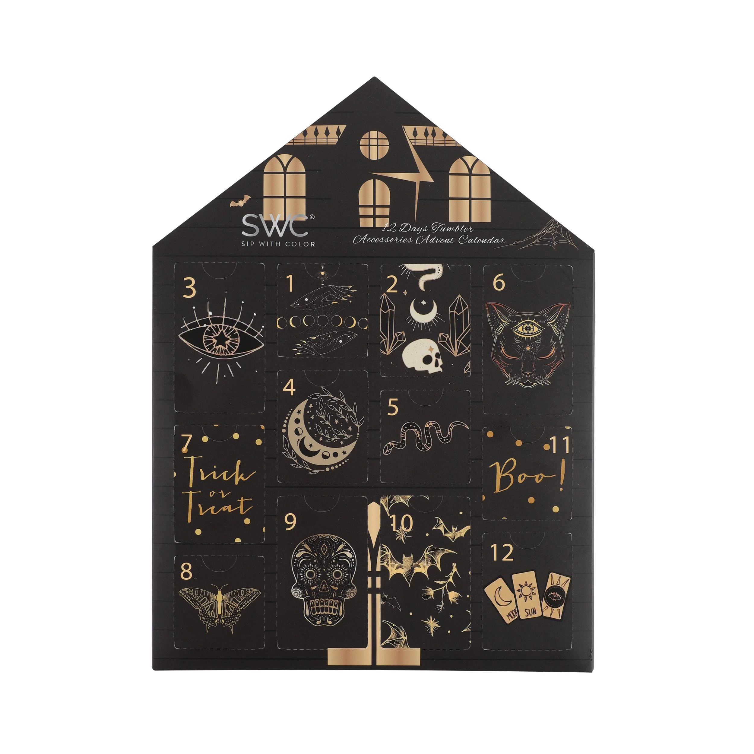 Cook With Color halloween gold 12pc water bottle accessory advent calendar - Walmart.com | Walmart (US)