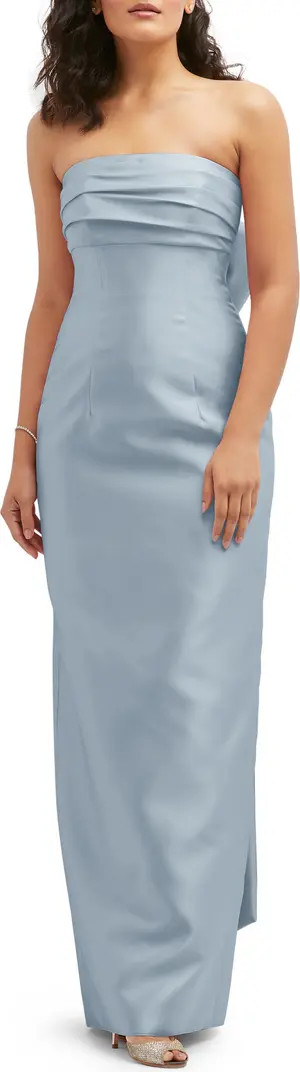 Strapless Bow Back Satin Column Gown | Nordstrom