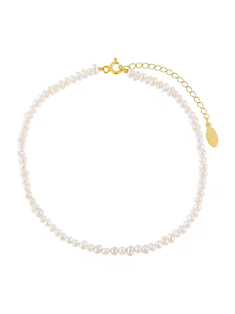 14K Gold-Plated & 4MM Freshwater Pearl Anklet | Saks Fifth Avenue