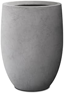 Kante 21.7" H Natural Concrete Tall Planter, Large Outdoor Indoor Decorative Pot with Drainage Ho... | Amazon (US)