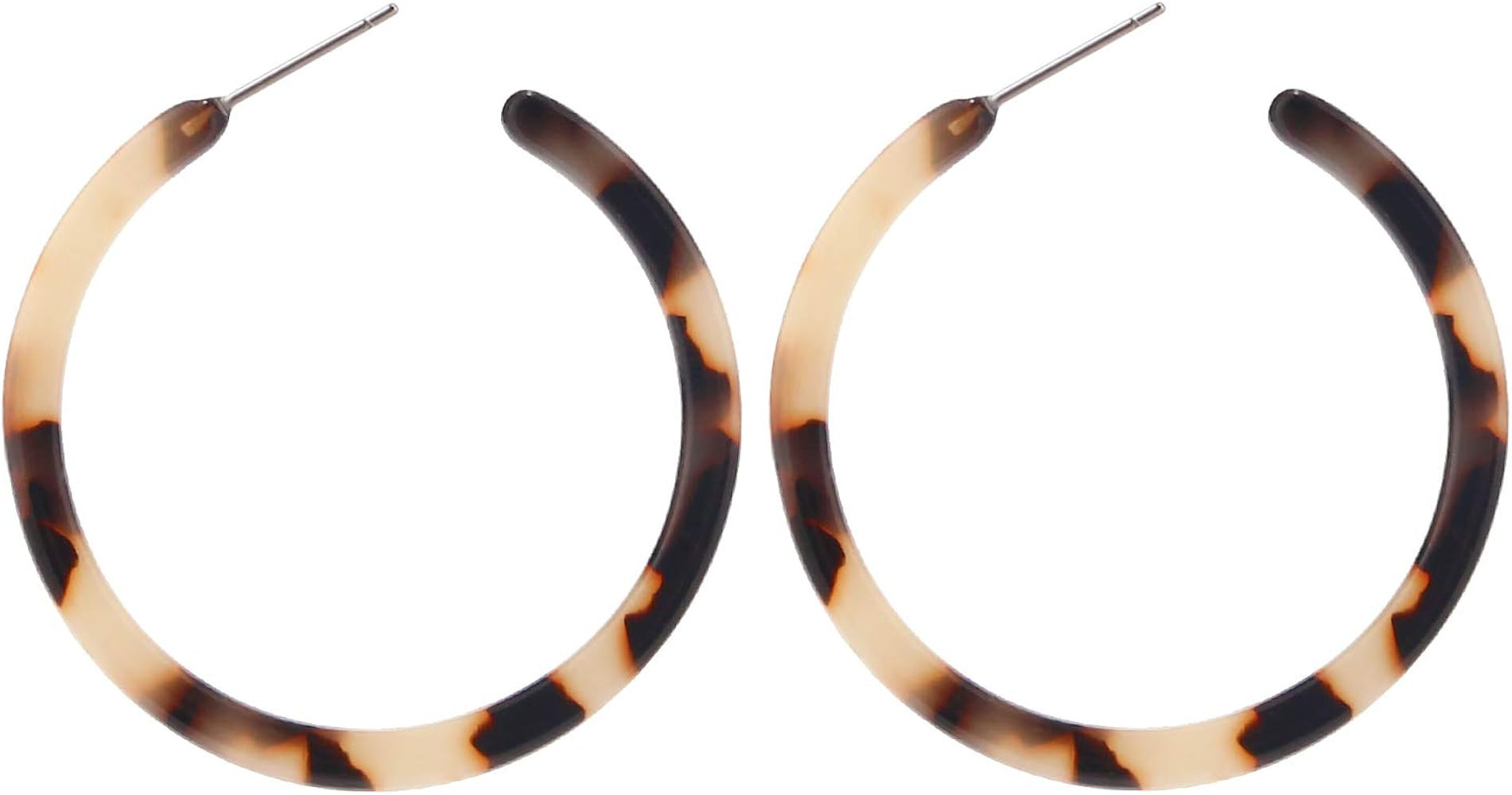 Tortoise Shell Resin Hoop Earrings Fashion Jewelry | Amazon (US)